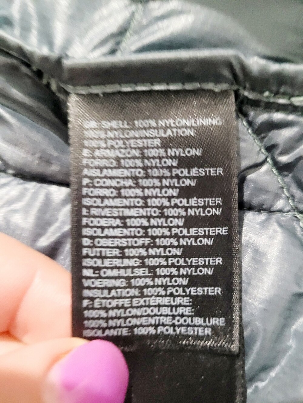 The North Face ThermoBall Quilted Puffer Vest Women's Large Gray Camo Full Zip - Picture 10 of 16